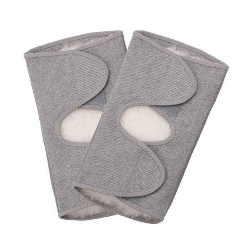 Sheepskin Knee Pads with Fleece, Velcro, Large Elastic, High Stretch, Open Design, Warmth Protection, Cold-Resistant Knee Guard