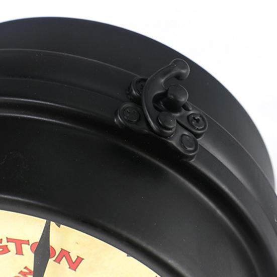 Retro Double Sided Iron Wall Bracket Clock Office Home Living Room Decoration