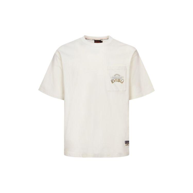 Футболка с коротким рукавом для мужчин Evisu с изображением Бога Удачи, фирменным логотипом и семейным цветочным узором Топы 2ESHTM4TS7079RXCT