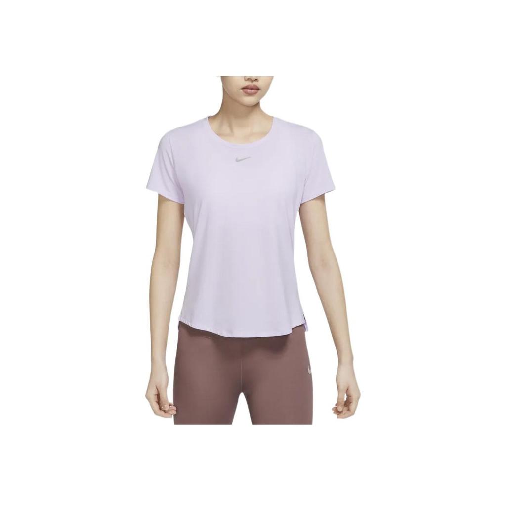 Nike Dri-FIT One Luxe Solid Crew Neck Sun Protection Quick-Dry Short Sleeve T-Shirt Women Tops Purple DD0619-530