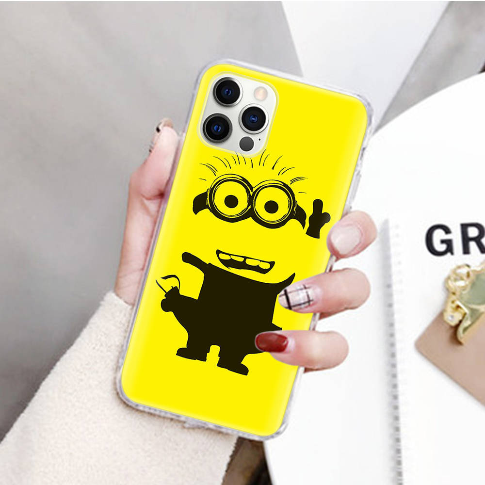 JM33 Желтый Миньон Прозрачный чехол для Samsung A04 A14 A23 M33 M53 Realme 10 9 C35 C55 VIVO Y02 X80 Infinix Hot 30 Note 11 Tecno Spark 8P Pro