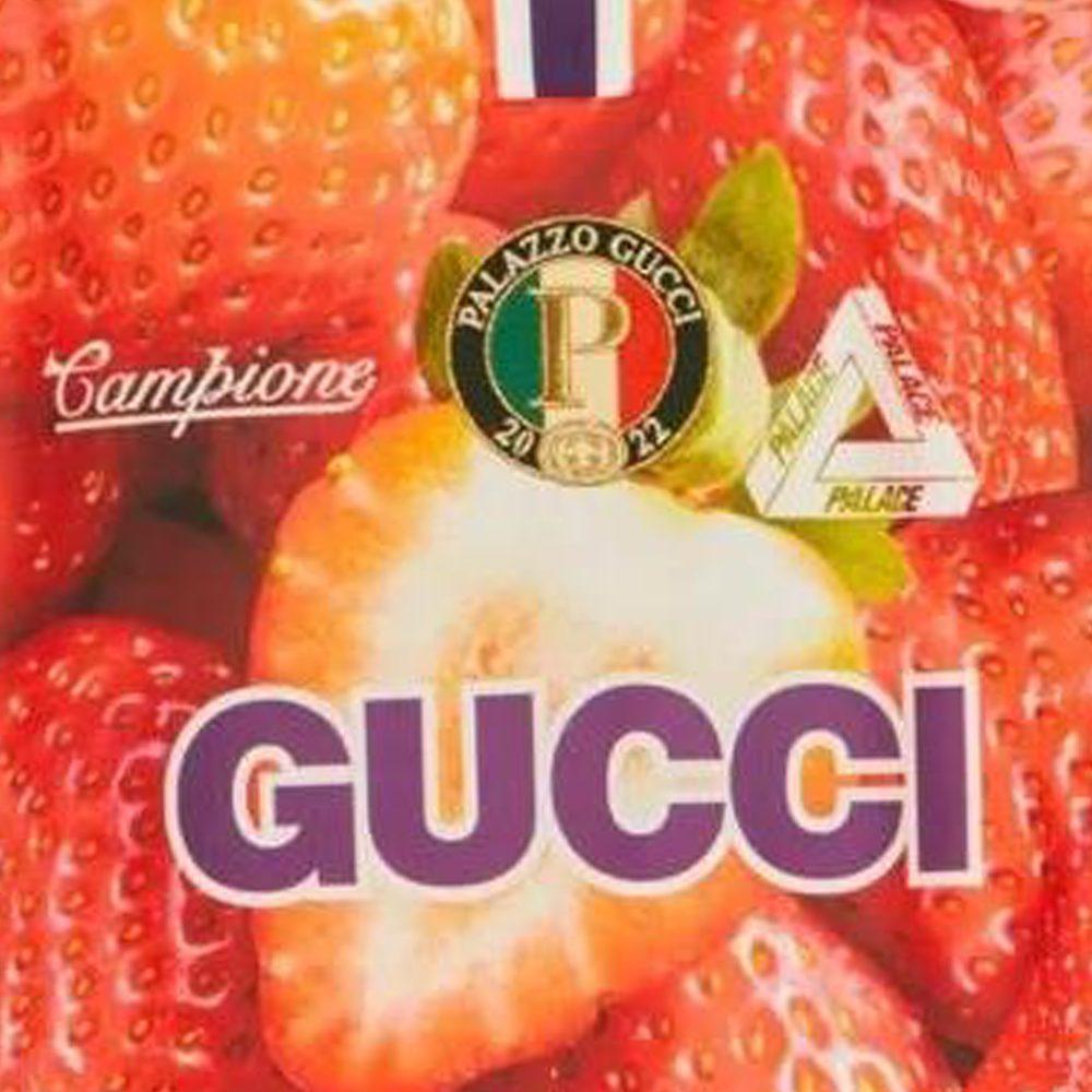 Palace X GUCCI Техническая футболка для футбола с принтом клубники 720341-XJE10-6285