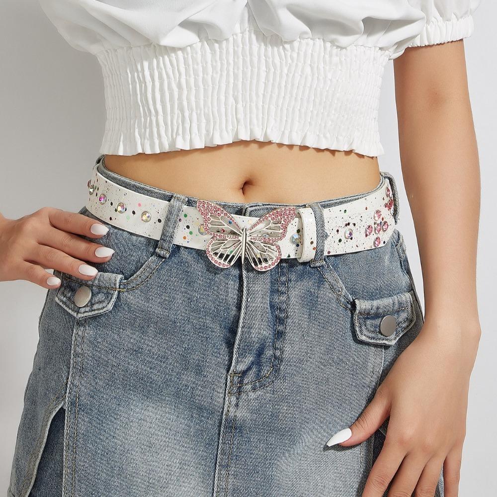 Punk Butterfly Waistbands Hollow Women Waist Belt Aesthetic Waist Belt Trouser