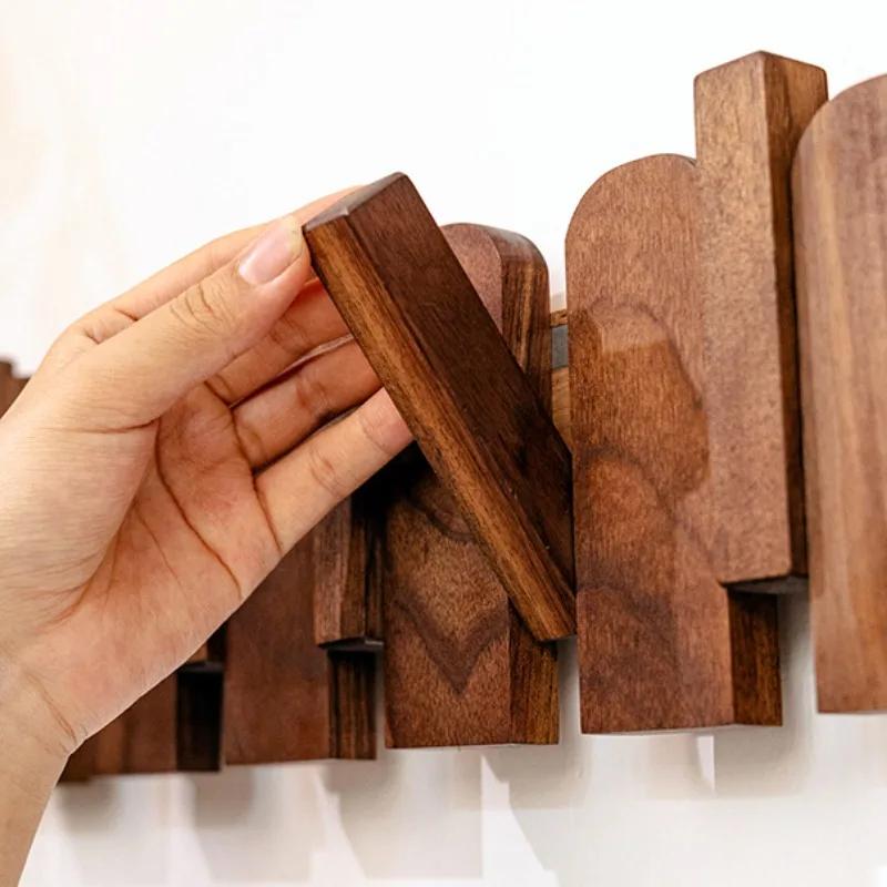 Настенные Деревянные Эстетичные Вешалки для Одежды Складной Компактный Органайзер Модульные Вешалки для Одежды Дешевая Многофункциональная Полка для Хранения Вешалка для Пальто и Шляп Мебель