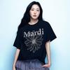 [mardimercredi] УНИСЕКС ФУТБОЛКА FLOWERMARDI_ЧЕРНЫЙ ПЕСОЧНЫЙ
