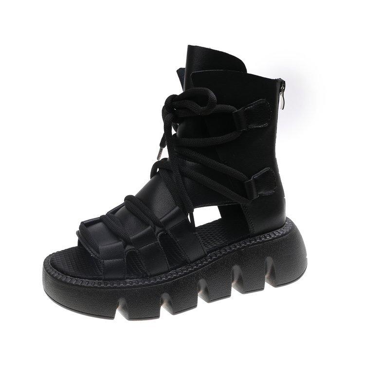 Повседневные летние туфли на платформе и высоком каблуке