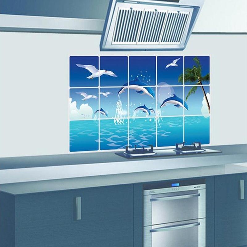 Водонепроницаемый анти-масляные пятна lecythus украшение для кухни стикер стены плитка наклейка