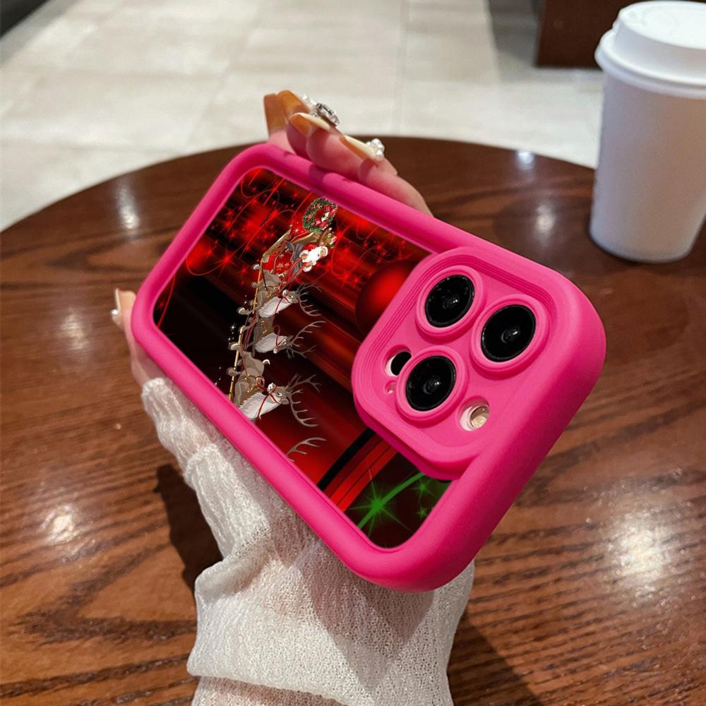 N105 рождественские и новогодние арт-мягкие чехлы для телефонов Angel Eyes для iPhone 16 15 14 13 11 Pro Max 8 7 6s Plus 12 mini XR XS Max SE противоударный чехол