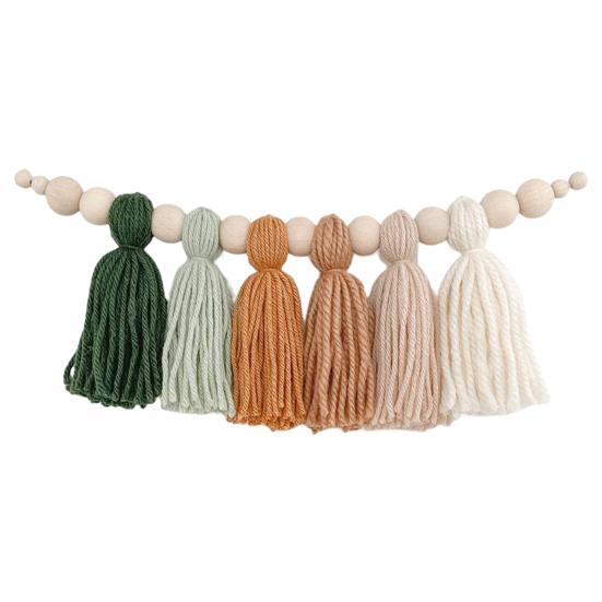 Tassel Garland Wear-resistant Wide Application Lightweight Chic Boho Style Pom for Children Room
