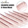 NATUHANA Gradient Colored Soft Grafted Eyelashes – Comfortable, Long, Manual Blooming False Lashes