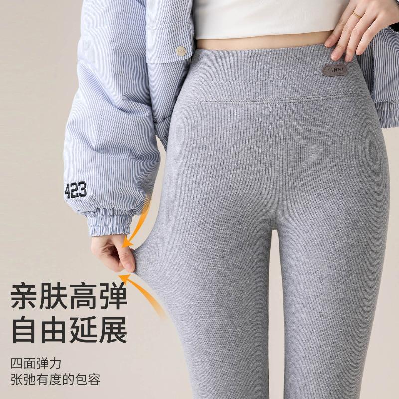 Женские внешние леггинсы из утолщенного флиса, трикотажного хлопка, новые осенне-зимние тонкие универсальные облегающие брюки-капри с высокой посадкой
