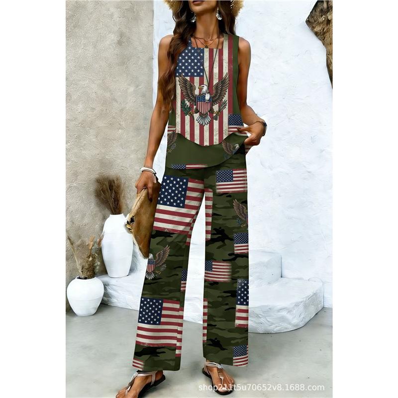 Women's Casual Suit Independence Day 111th Anniversary Women's Sleeveless Suit Bohemian