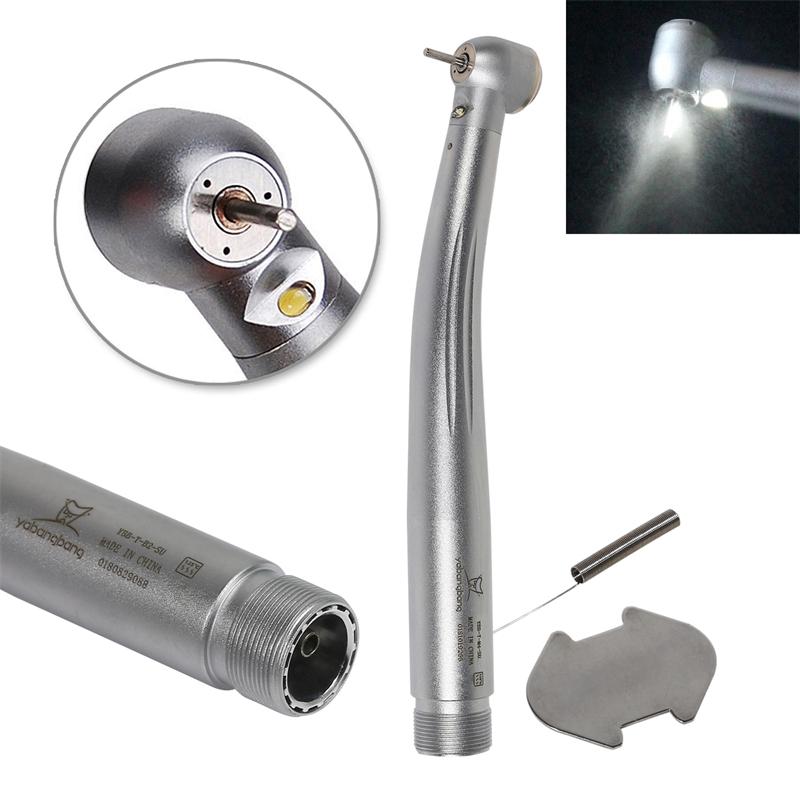 Dental High Speed Handpiece LED Self-Power E-generator Fiber Optic Push Button Air Turbine 2/4Hole Cartridge Rotor Fit NSK KAVO