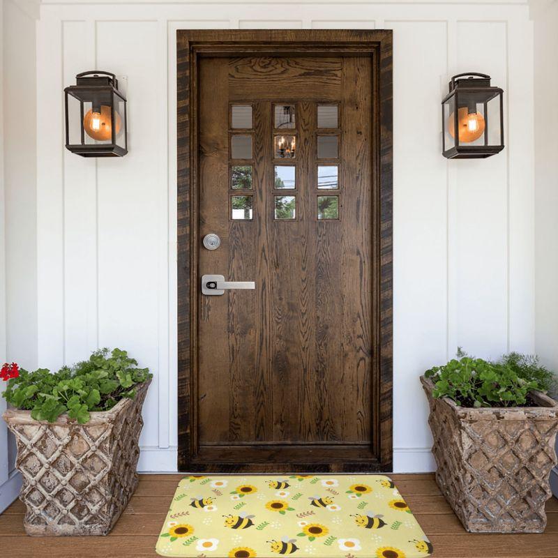 Personalized Cute Bumble Bee Sunflower Doormat Mat Anti-Slip Bumblebee Kitchen Bath Bedroom Rug Carpet 40*60cm