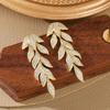 Elegant Micro-Inlaid Zirconia Leaf Earrings - Light Luxury, European & American Style Long Drops