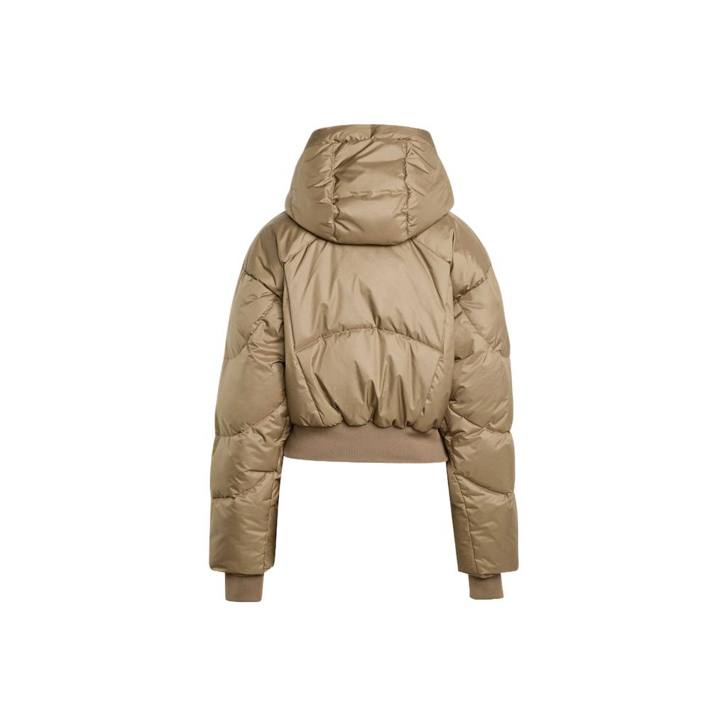 adidas X Stella McCartney Укороченная стеганая зимняя куртка Коричневый мох Женская верхняя одежда JM3652