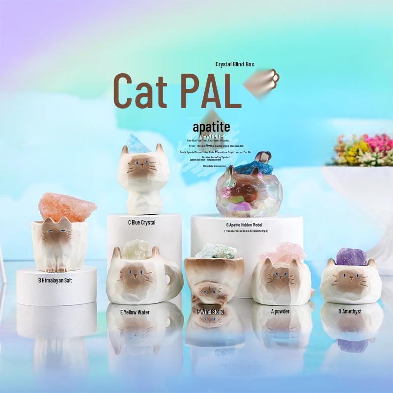 Милая Фигурка-Сюрприз 'Счастливый Кот' - Модный Настольный Орнамент