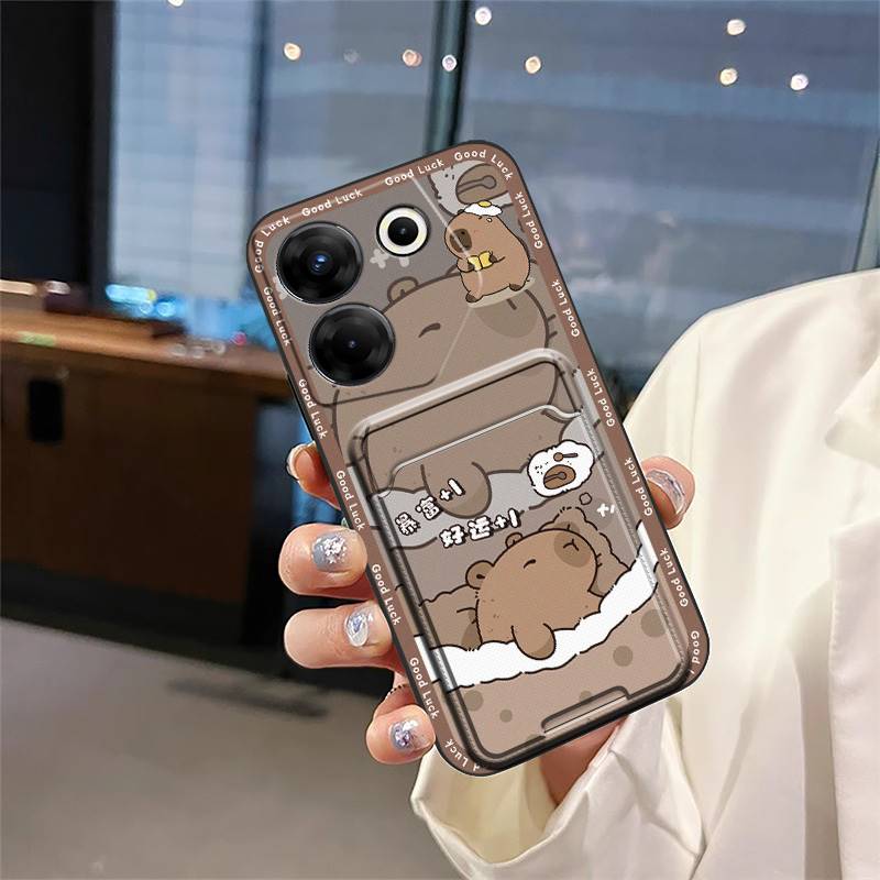 Чехол для телефона с отделением для карт из ТПУ для Tecno Camon20 Pro 5G/CK8n Модный дизайн Милая граффити-крышка Ударопрочный силиконовый мультяшный