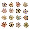 Plastic Spray Plated Snowflake Circular Gold Dot Diamond Sewing Tool Decorative Button Scrapbooking Garment DIY Apparel Accessories