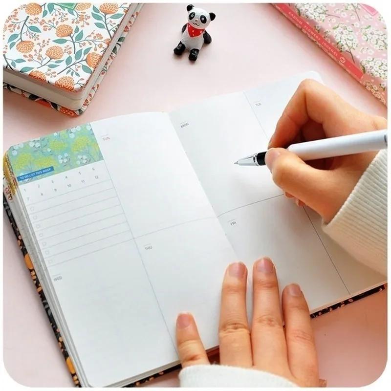 1 шт. Творческий ретро-дневник, маленький свежий цветочный блокнот, справочник, студенческий планировщик, канцелярские принадлежности для офиса, школы, блокноты для записей