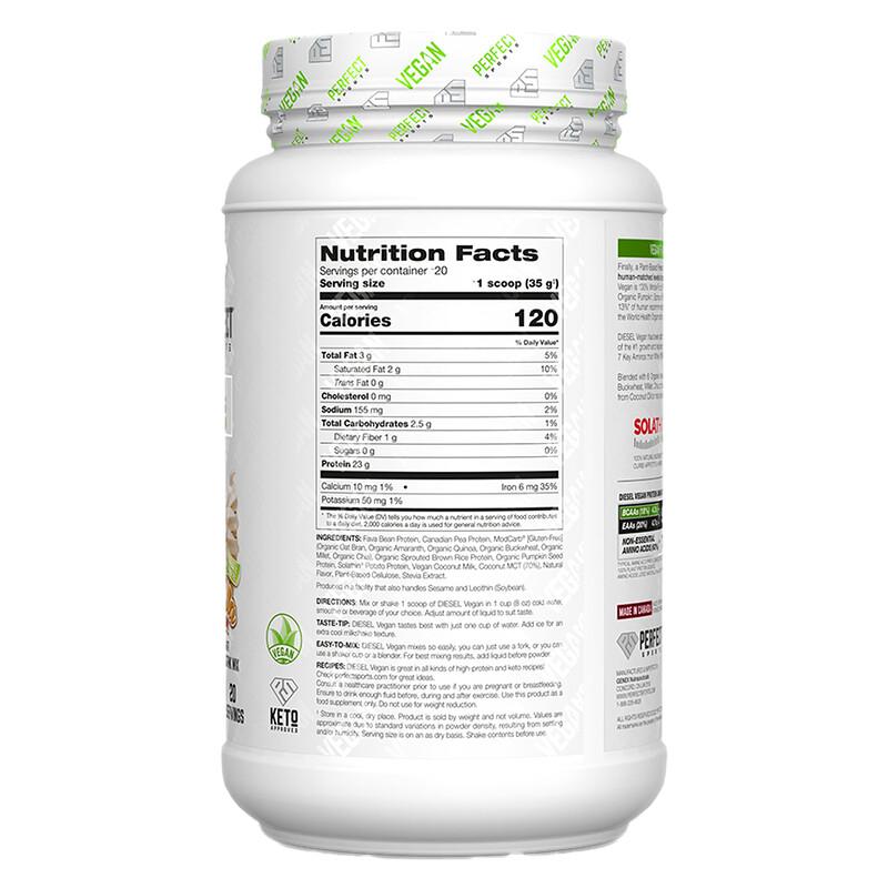 Vegan Diesel, 100% Plant-Based Protein Blend, Vanilla Ice Cream, 1.5 lb (700 g)