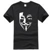 100% Хлопковая Футболка V Слово Vendetta Печать Мужская S Футболка Повседневная Мужская S Т