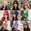 College Style Knitted Hat For Women With Warm Fleece For Winter Outdoor Activities