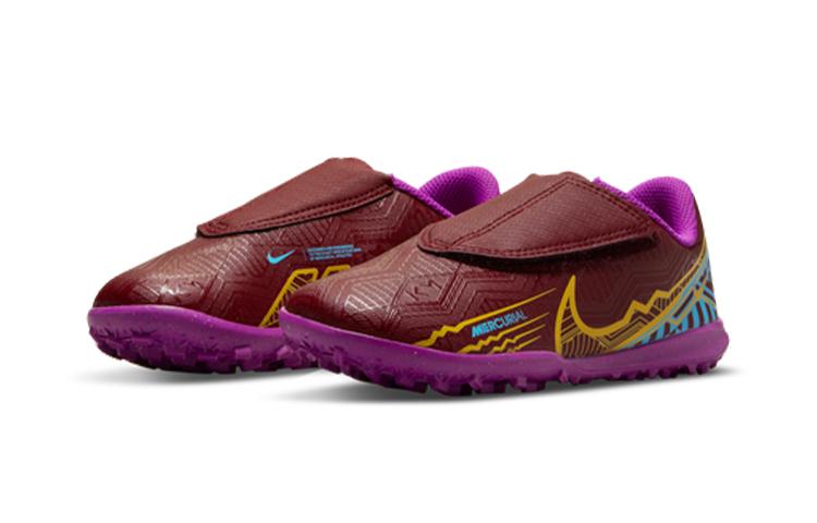 Nike Футбольные бутсы для детей Nike Vapor 15 Club, удобные, с круглым носком, низкие, цвет Умбра Пурпурный, для детей 3-7 лет, DO9798-694
