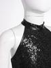 Kids Girls Sparkling Sequin Halter Crop Top Sleeveless Backless Tops for Cheerleading Jazz Dance Gymnastics
