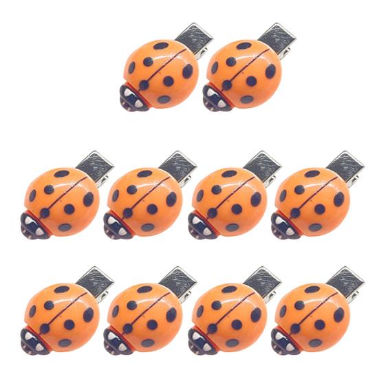 10 шт. Женские заколки для волос Нескользящие зубцы Декор божья коровка Шпильки Челки Пучки Косы Многоцелевая укладка