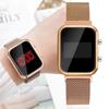 LED Lighting Screen Digital Watch Alloy LED Display Watch Electronic Wristwatch  Women Men