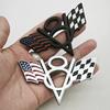 3D Metal V8 Engine Badge Cross Flag Car Emblem Front Grille Decal Trunk Sticker Universal Auto Styling Accessories