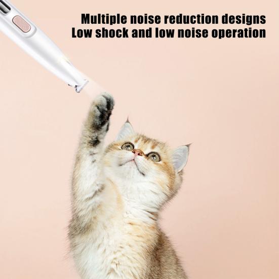 Dog Paw Trimmer with LED Light 3-in-1 Electric Dog Hair Grooming Clipper Low Noise Cordless Rechargeable Pet Shaver for Paws Ears Face Rump