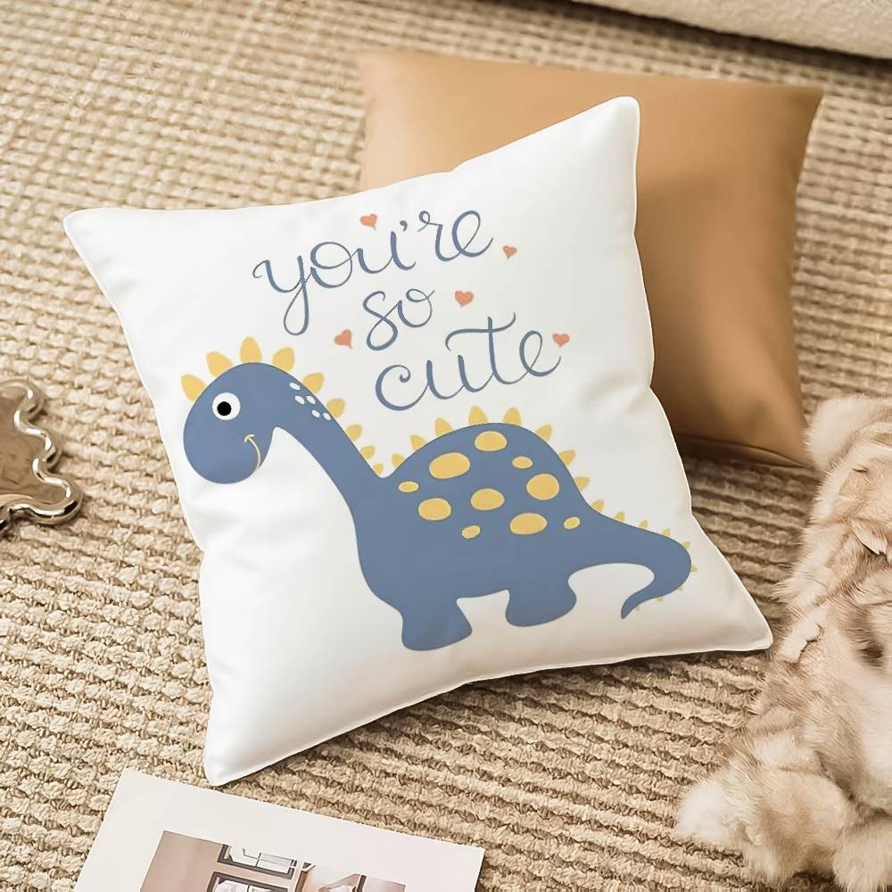 Cute Jurassic Dinosaur Pillow Case Anti-dustmite Invisible Zipper Sofa Bed