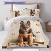 Dog&Bone Pattern Bedding Quilt Set Quilt Cover Pillowcase Home Decoration Birthday Gift (1 * duvet cover + 2 * pillowcase, without core)