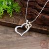 New Dumb Color Hollow Love Pendant, Women's Simple and Advanced Sense Dumb Gold Dumb Silver Heart-shaped Versatile Necklace