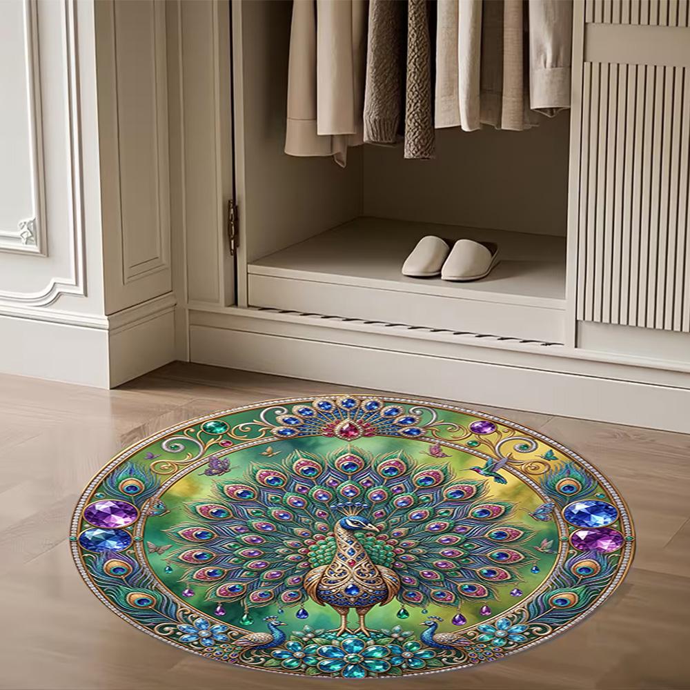 1pc home carpet galaxy peacock design for office decor bedroom gift living room non-slip carpet