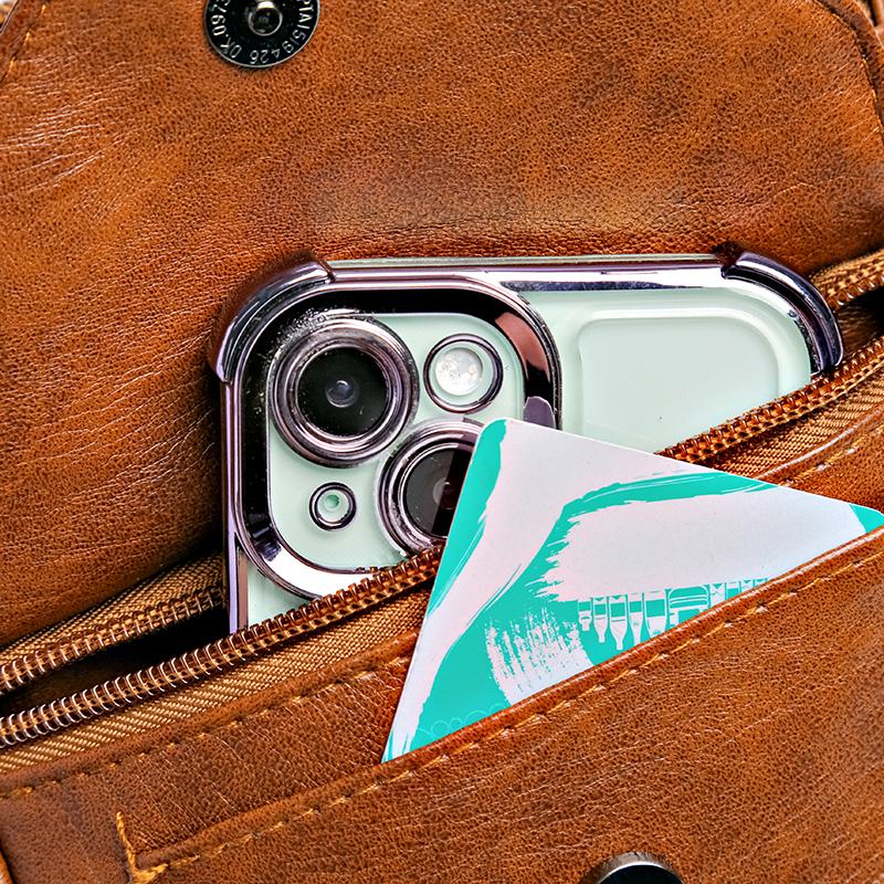 Сумка для мобильного телефона женская ретро мягкая кожаная сумка через плечо кошелек для монет