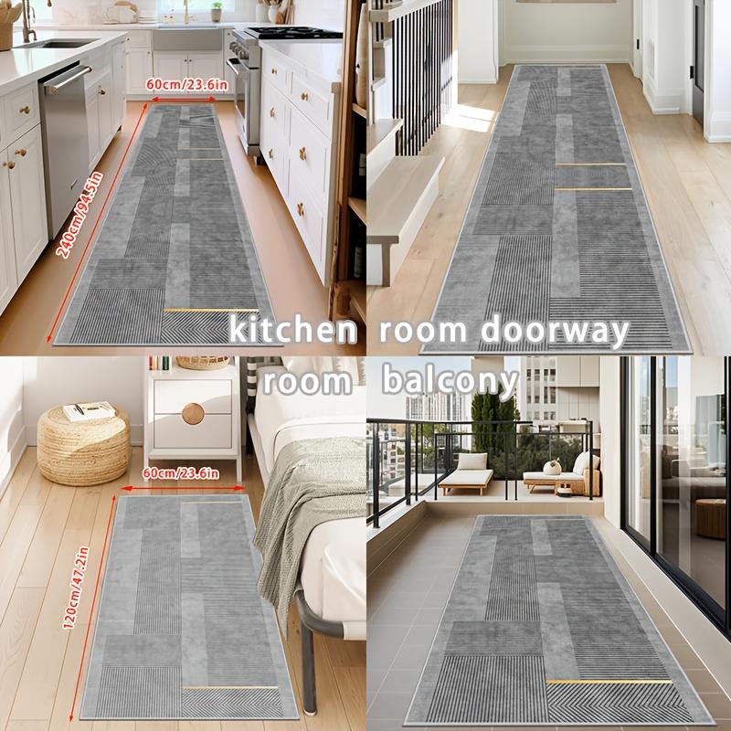 Modern Minimalist Geometric Runner Rug Entrance Hallway Anti-Slip Doormat Balcony Kitchen Rug Home Decor