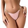 Women G-String Thongs Seamless Sexy Low Rise T-back Underwear Cheeky Glitter Panties with Heart Shaped Metal Chain