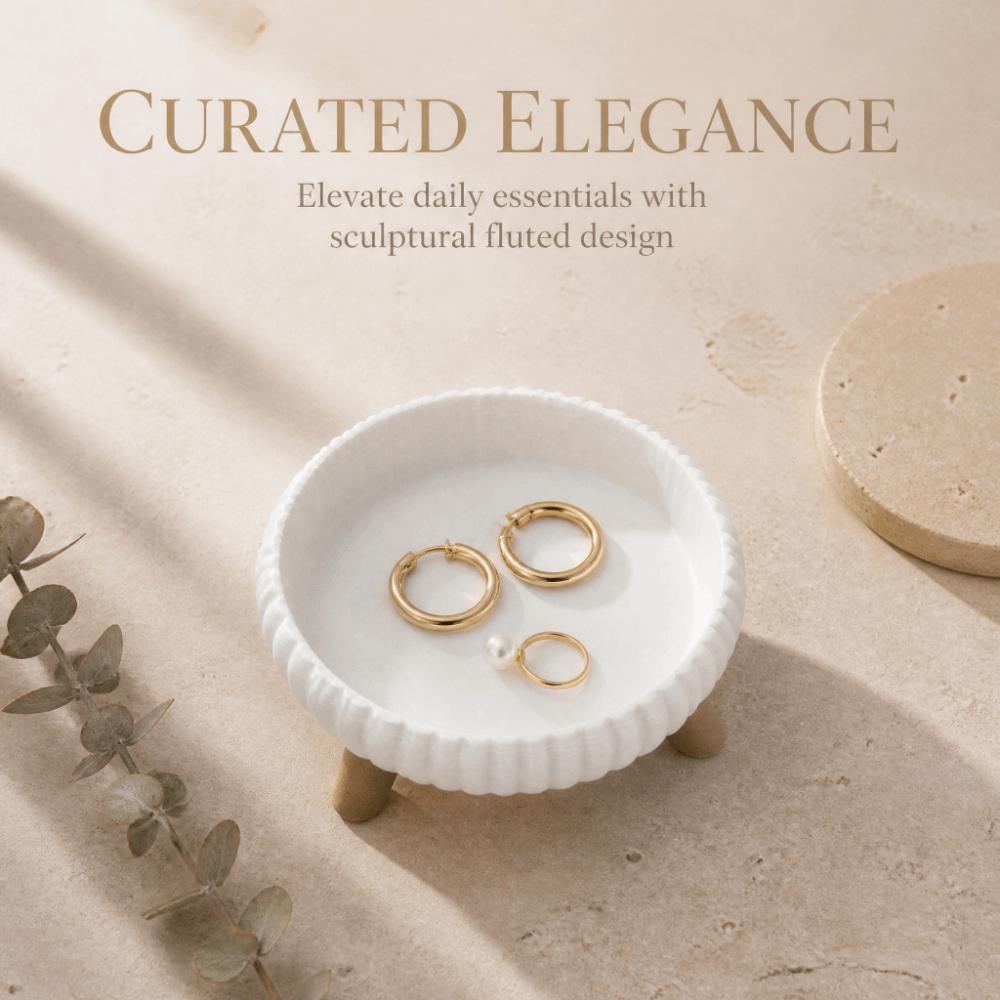 3D-Printed Three-Legged Storage Tray Artistic Desk Decorative Plate Catchall Tray Home Decor