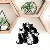 A Group Of Cats Minimalist Metal On Wall Art - Modern Home Decor For Bedroom, Living Room, Or Bathroom.