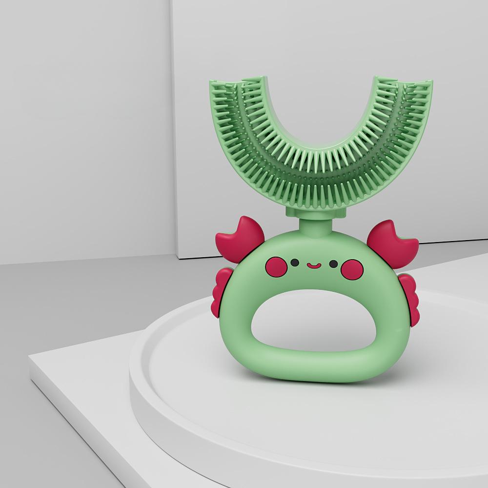 360 градусов U-образная детская зубная щетка Милая мультяшная детская зубная щетка для ухода за полостью рта Силиконовая детская зубная щетка Инструмент для чистки полости рта