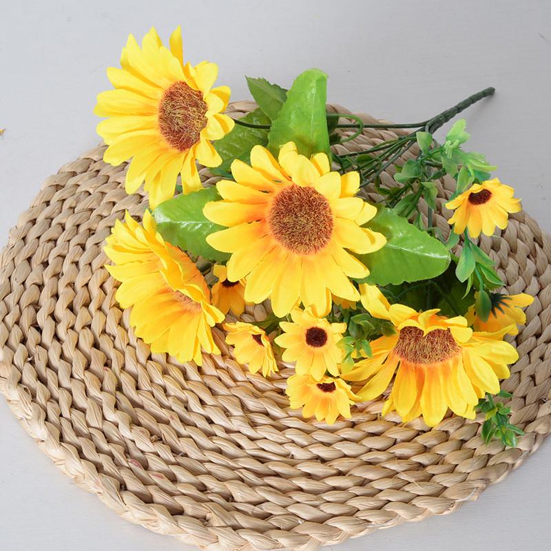 Bouquet Single Sunflowers Artificial Flower For Wedding And Decoration Home