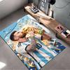 Sports Area Rug, Lionel Messi Argentina Number 10 World Cup Trophy Kiss Paper Cut Art Confetti Print, Fan Decor, Non-Slip Mat