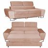 Sofa Couch Bosso Living Room Family Furniture Dark. Beige Velvet Recliner Headrest