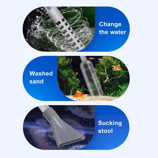 Aquarium Gravel Vacuum Cleaner Fish Tank Water Changer Hand Pump Siphon Vacuum Gravel Sand Cleaning Tool for Small Fish Tank