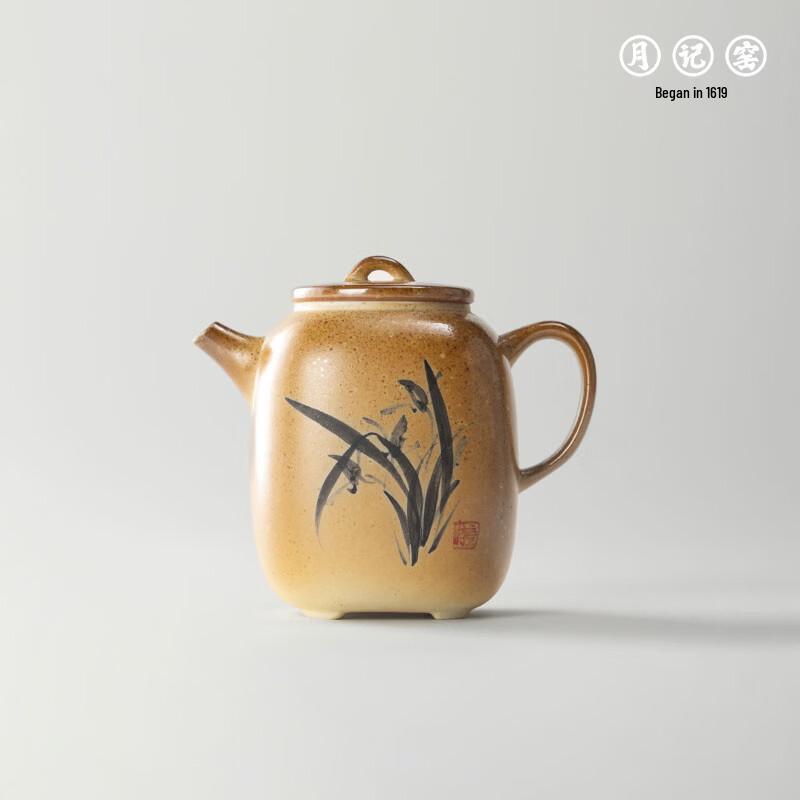 Квадратный чайник 'Орхидея' от Yue Ji Yao, неокрашенный, обожженный