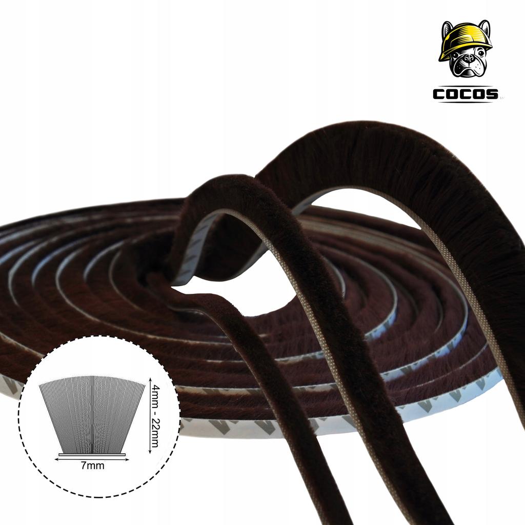 Self-adhesive brush seal BROWN 3M 7x6 1m
