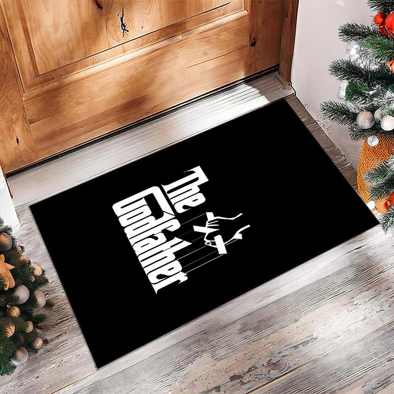 The Godfather Printed Crystal Velvet Area Rug, Soft Anti-Slip Water Absorbent Floor Mat for Living Room Bedroom